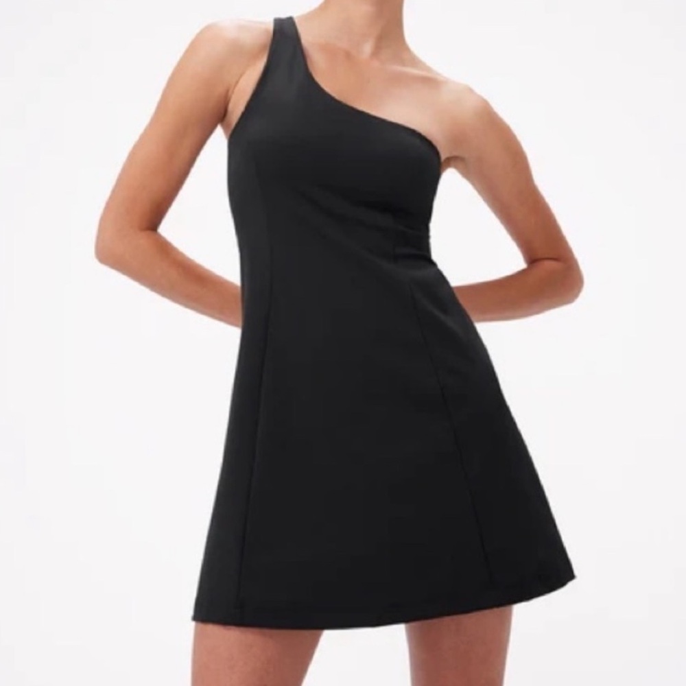 Outdoor Voices One Shoulder Dress in Black